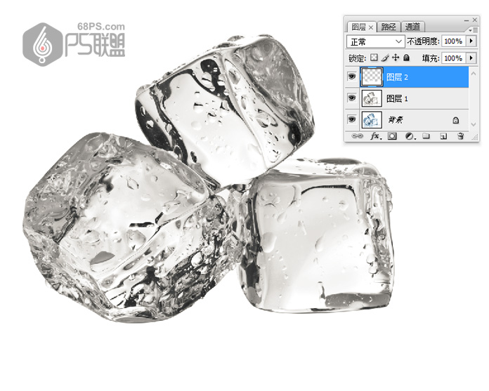Photoshop抠出通明风格的立体冰块教程,PS教程,素材中国网