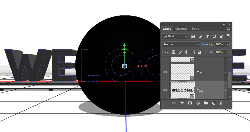 Photoshop制作3D立体风格的矩阵LED字体,PS教程,素材中国网