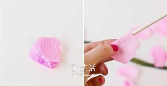 皱纹纸月季花手工制作 月季用皱纹纸做的教程 -  