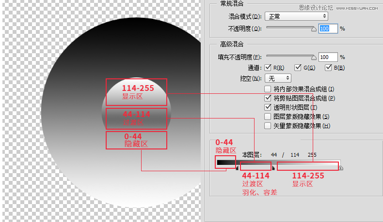 Photoshop图层样式中混合颜色带使用技巧,PS教程,素材中国网