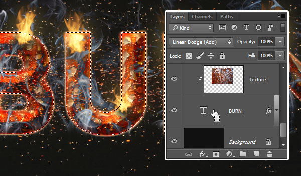 Photoshop制作炫酷的燃烧艺术字教程,PS教程,素材中国网