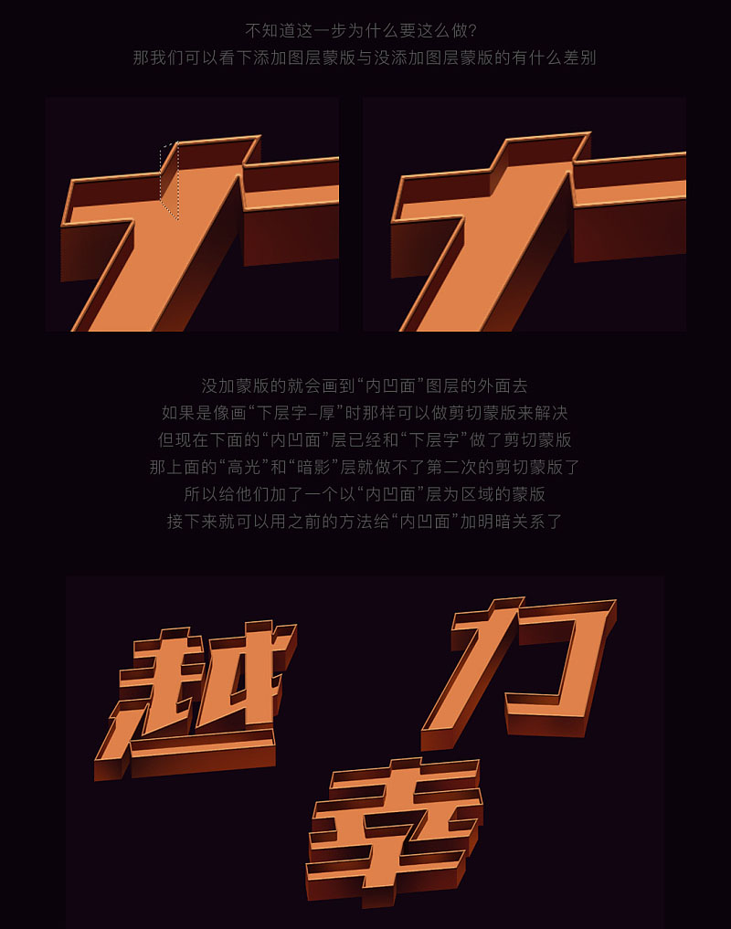 photoshop制作大气的橙色纹理立体字