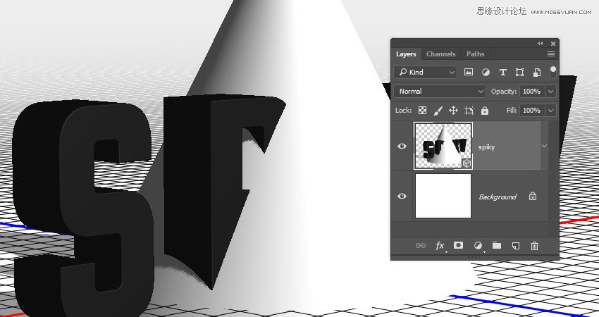 Photoshop制作金属质感的3D立体字【英】,PS教程,素材中国网