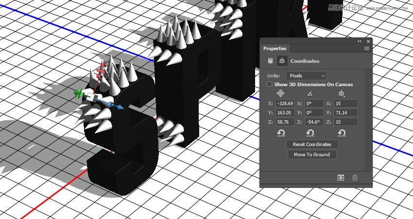 Photoshop制作金属质感的3D立体字【英】,PS教程,素材中国网