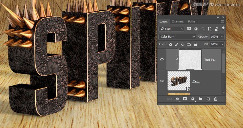 Photoshop制作金属质感的3D立体字【英】,PS教程,素材中国网