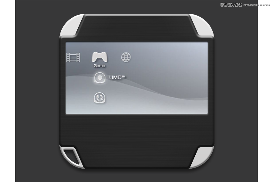 Photoshop绘制索尼PSP图标教程,PS教程,素材中国网