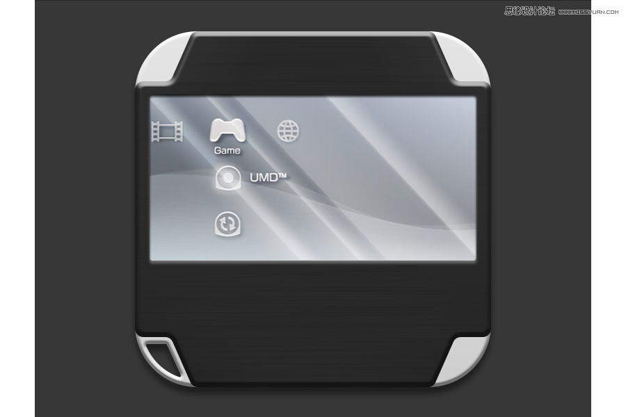 Photoshop绘制索尼PSP图标教程,PS教程,素材中国网