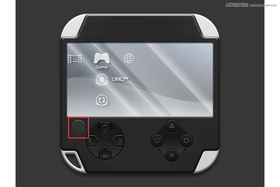 Photoshop绘制索尼PSP图标教程,PS教程,素材中国网