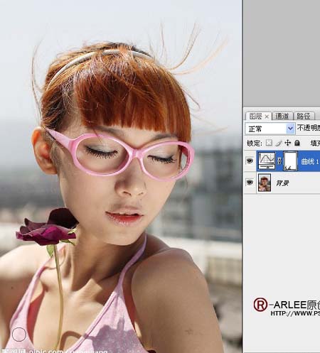 Photoshop打造甜美的淡粉色外景人物图片
