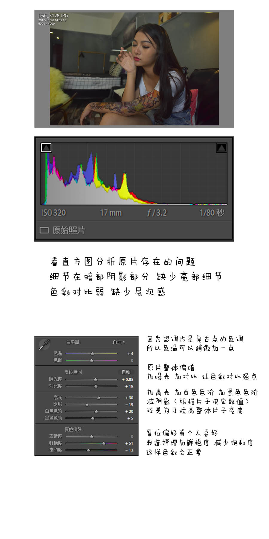 Photoshop结合LR调出室内人像复古黄色调,PS教程,素材中国网