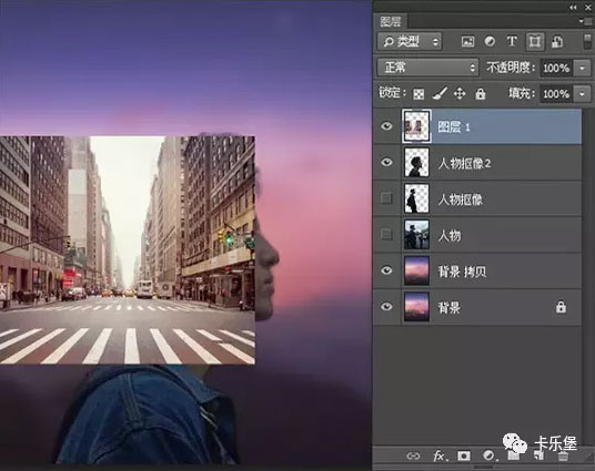 Photoshop合成人像和飞鸟二次曝光效果,PS教程,素材中国网