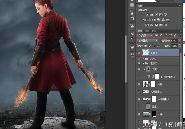 Photoshop设计女战士为主题的电影海报,PS教程,素材中国网