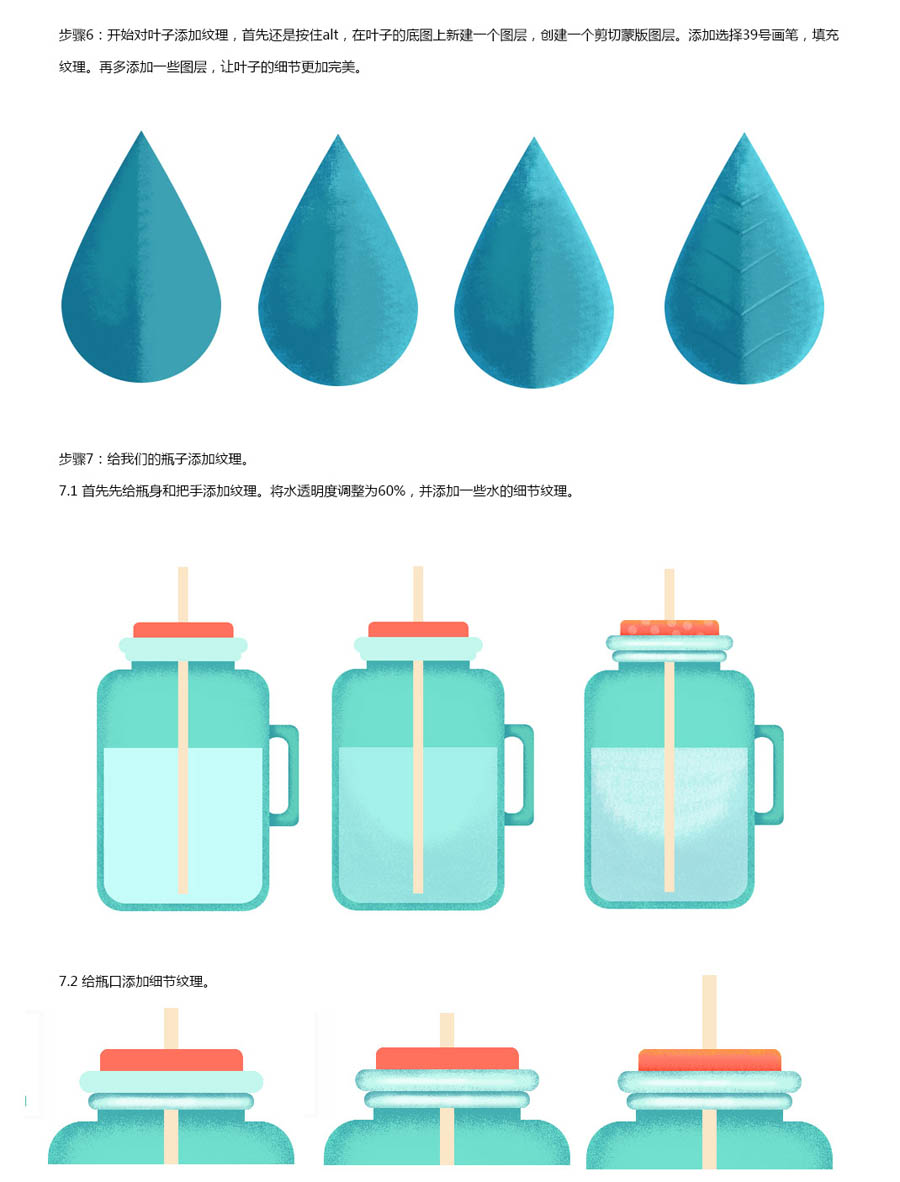 Photoshop绘制复古风格的果汁瓶子插画,PS教程,素材中国网