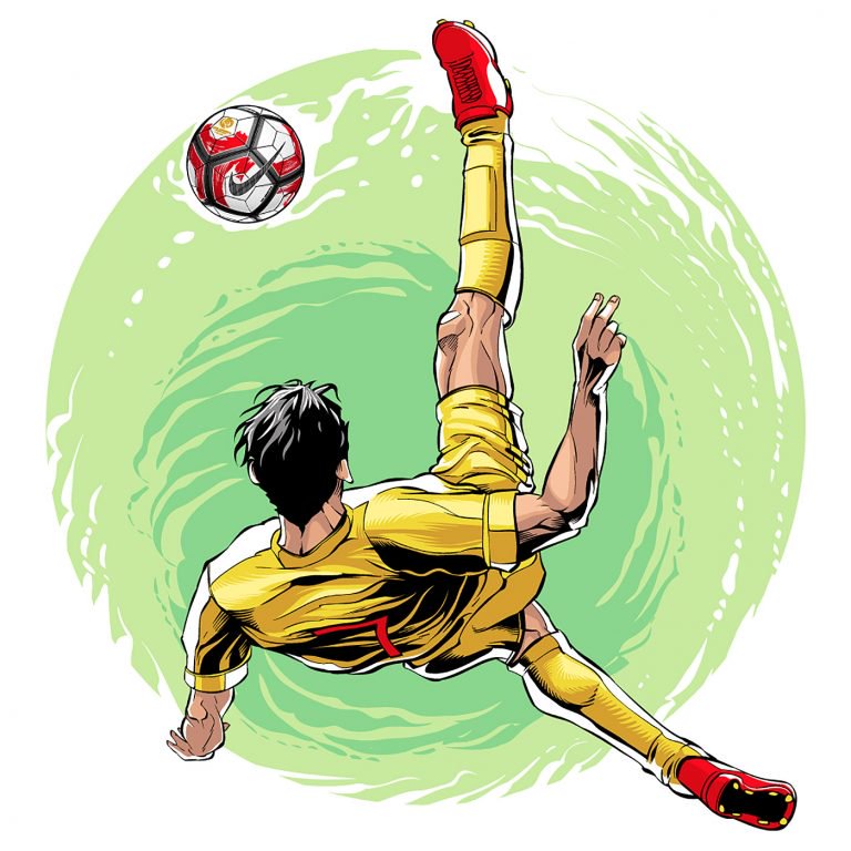 复古风格的足球球星插画设计欣赏,PS教程,素材中国网