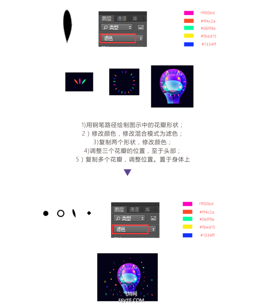 Photoshop制作梦幻光效的幻想之光图标,PS教程,素材中国网