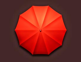 Photoshop绘制立体风格的小红伞教程