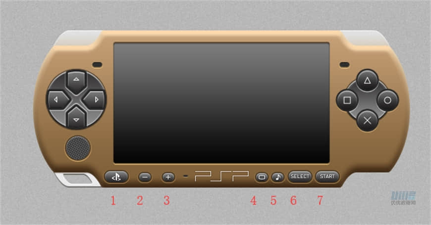 Photoshop绘制逼真的索尼PSP拟物图标,PS教程,素材中国网