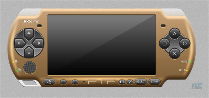 Photoshop绘制逼真的索尼PSP拟物图标,PS教程,素材中国网