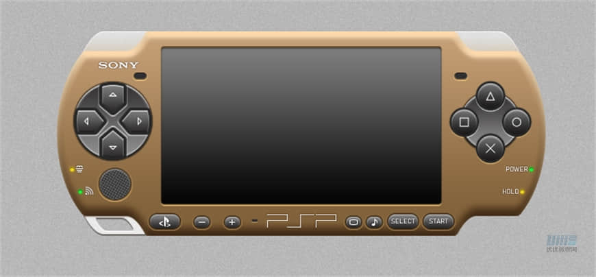 Photoshop绘制逼真的索尼PSP拟物图标,PS教程,素材中国网