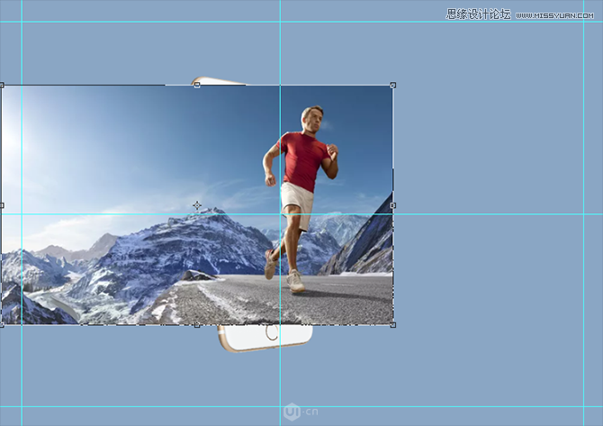 Photoshop合成从手机中冲出跑步者场景,PS教程,素材中国网