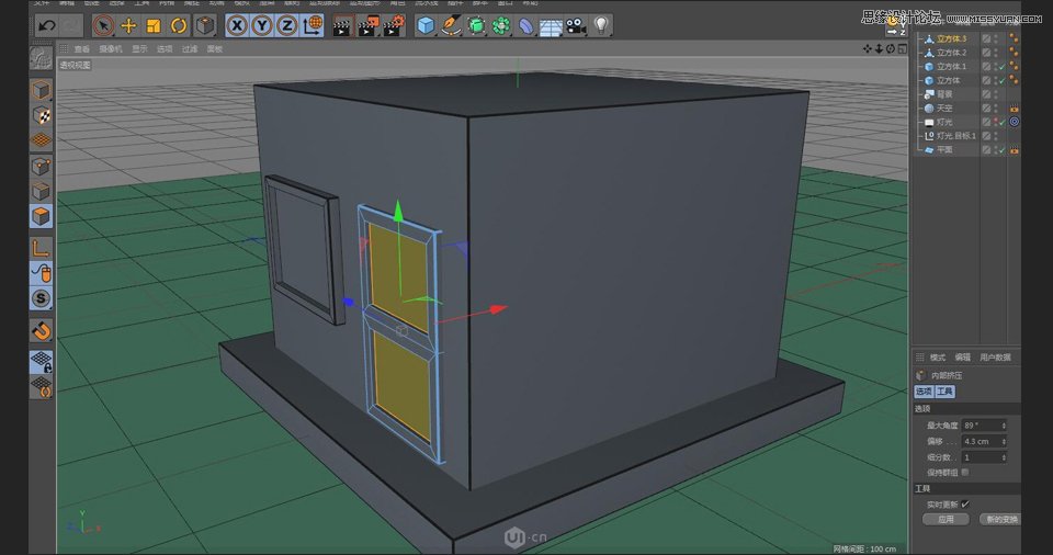 C4D制作卡通风格的便利店建模教程,PS教程,素材中国网