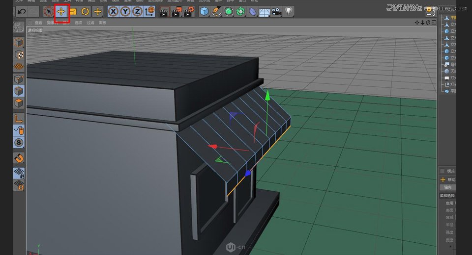 C4D制作卡通风格的便利店建模教程,PS教程,素材中国网