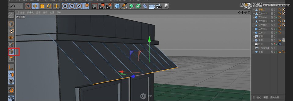 C4D制作卡通风格的便利店建模教程,PS教程,素材中国网