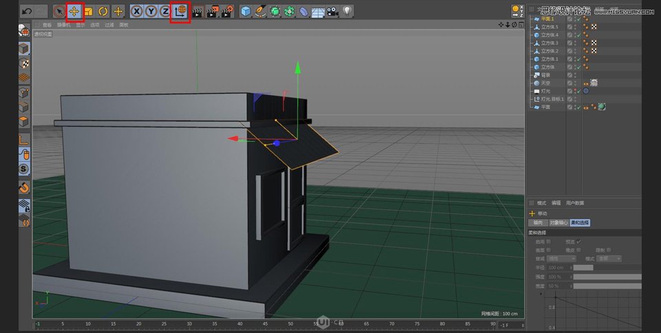 C4D制作卡通风格的便利店建模教程,PS教程,素材中国网