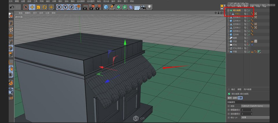 C4D制作卡通风格的便利店建模教程,PS教程,素材中国网