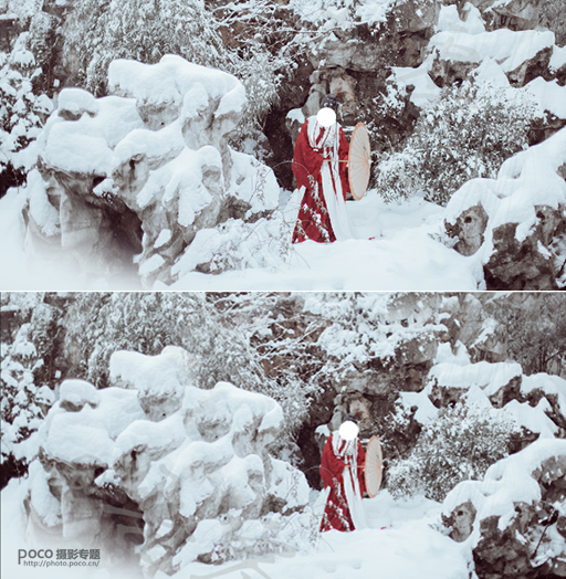 Photoshop调出冷色风格的冬季雪景照片,PS教程,素材中国网