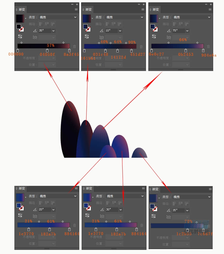 Illustrator绘制磨砂噪点风格的海边插画,PS教程,素材中国网