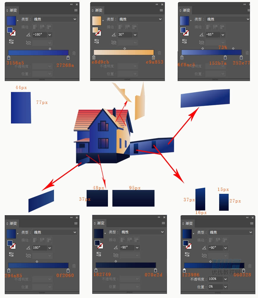 Illustrator绘制磨砂噪点风格的海边插画,PS教程,素材中国网