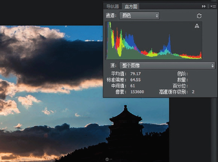 Photoshop使用通道给风景照片添加质感,PS教程,素材中国网