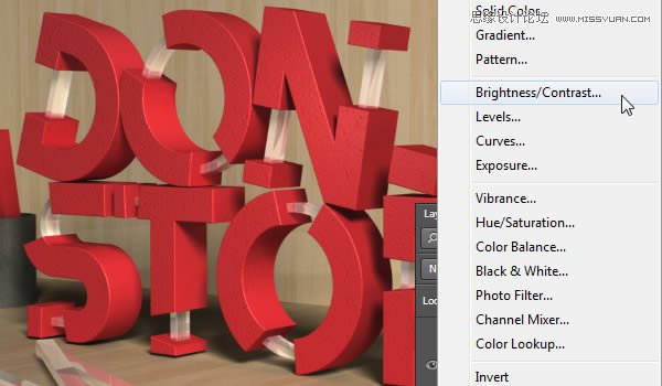 Photoshop制作红色大气的立体字教程,PS教程,素材中国网