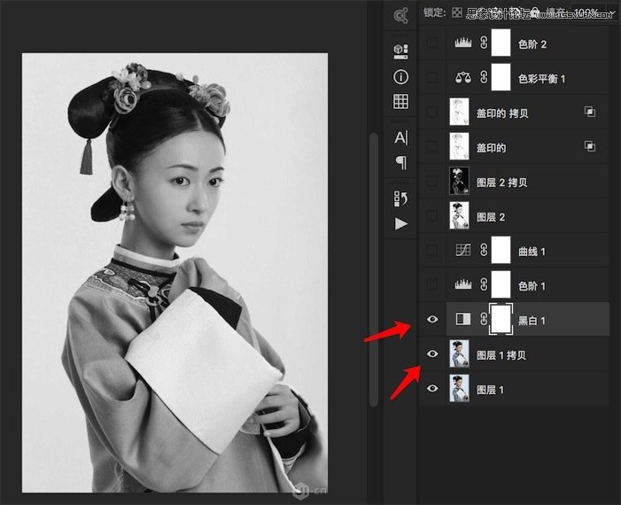 Photoshop制作人像照片唯美的工笔画效果,PS教程,素材中国网