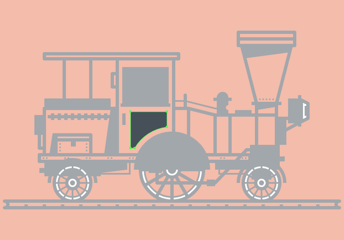 火车插图：AI绘制复古风格的火车插画,PS教程,素材中国网