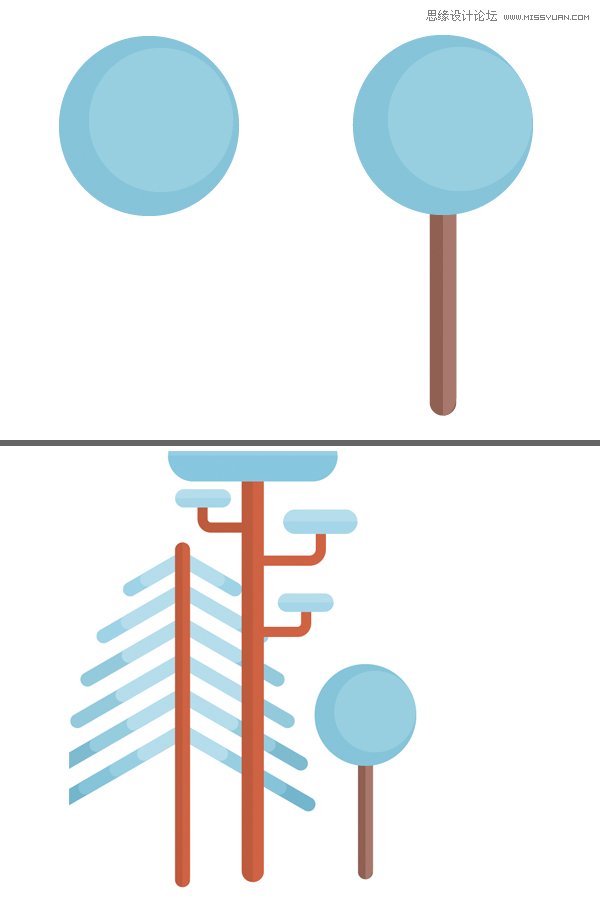 冬季插画：AI绘制唯美的冬季森林场景,PS教程,素材中国网