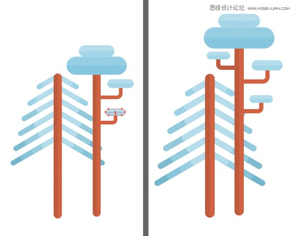 冬季插画：AI绘制唯美的冬季森林场景,PS教程,素材中国网