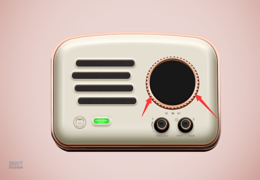 复古收音机：PS绘制立体风格的收音机,PS教程,素材中国网