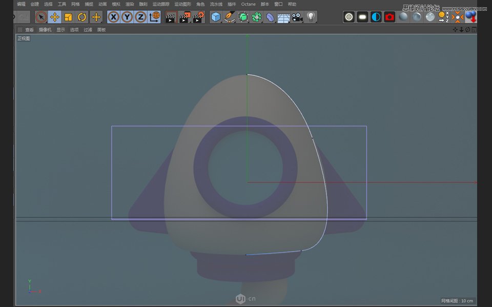 C4D制作立体可爱的火箭图标,PS教程,素材中国网