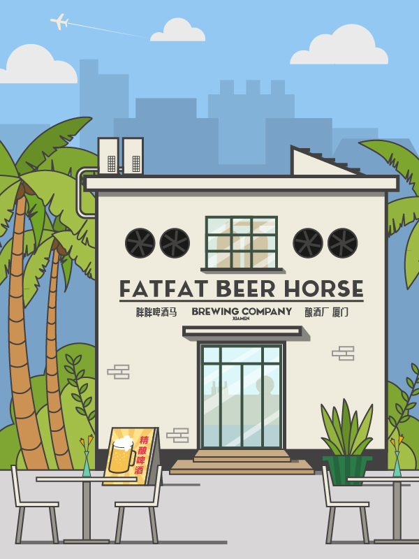 酒吧插画：AI绘制扁平化的啤酒屋插画,PS教程,素材中国网