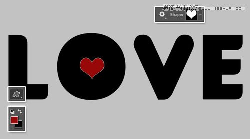 Photoshop制作银色纹理的LOVE艺术字,PS教程,素材中国网