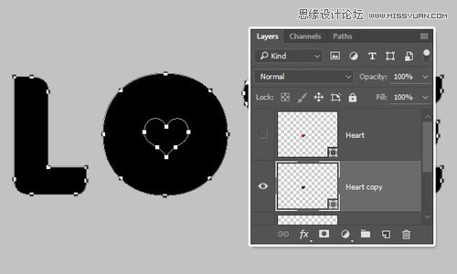 Photoshop制作银色纹理的LOVE艺术字,PS教程,素材中国网