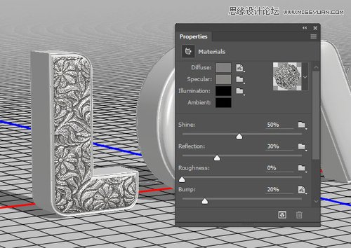 Photoshop制作银色纹理的LOVE艺术字,PS教程,素材中国网