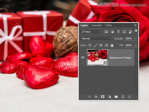 Photoshop制作银色纹理的LOVE艺术字,PS教程,素材中国网