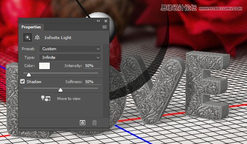 Photoshop制作银色纹理的LOVE艺术字,PS教程,素材中国网