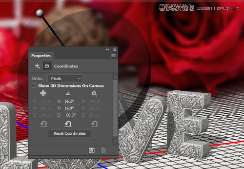 Photoshop制作银色纹理的LOVE艺术字,PS教程,素材中国网