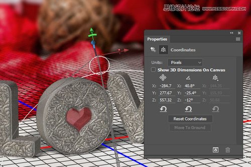 Photoshop制作银色纹理的LOVE艺术字,PS教程,素材中国网
