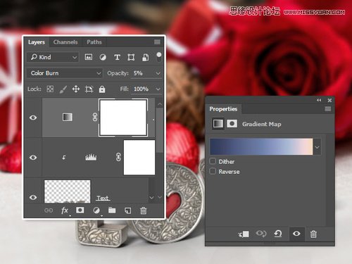 Photoshop制作银色纹理的LOVE艺术字,PS教程,素材中国网