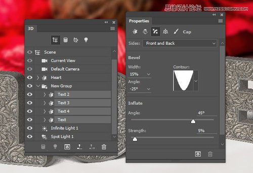 Photoshop制作银色纹理的LOVE艺术字,PS教程,素材中国网